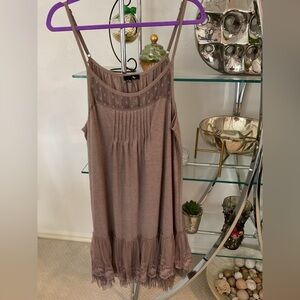 Ryu Brown Polka Dot Mesh slip dress NWOT 2XL